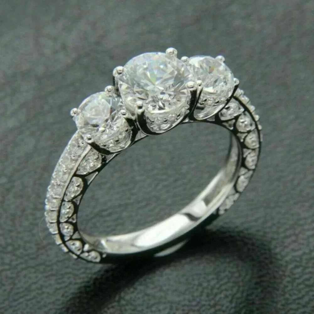 ✨925 Silver Plated Round Cut CZ Eternity Ring for Women, MARR9412